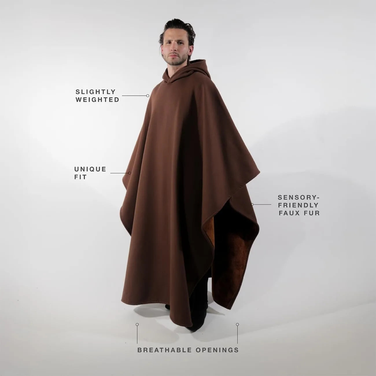 Eden Hoodie Unisex Oversized Hoodie Cloak light weight Super Warm Ultra-Soft Faux Fur Liner Winter Cloth Gift for Christmas