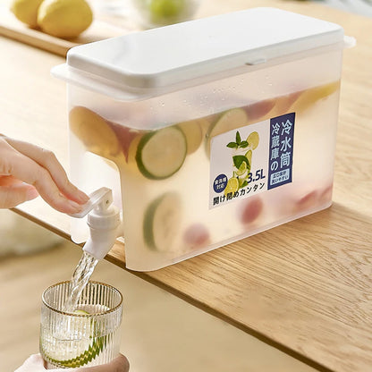 Water Kettle With Faucet Beverage Dispenser Cold Juice Lemonade Bucket Outdoor Liquid Storage Tank Fridge Organizer