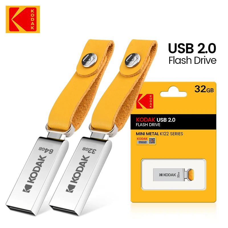 KODAK USB 2.0 Pen Drive 32GB 64GB 128GB K122 Metal USB Flash Drive Memory Pendrive