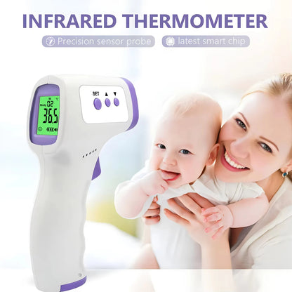 Household Infrared Thermometer Digital Non Contact LCD Laser Thermometer Tool Handheld IR Temp Pyrometer Finger Pulse Oximeter