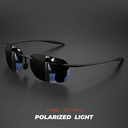 3PCS Ultra Light 11g TR90 Frameless Polarized Sunglasses - Flexible & Comfort Fit, Square Shape for Driving, Fishing, Outdoor