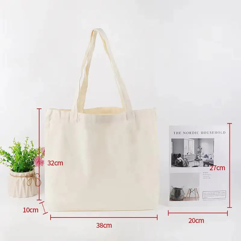 Wholesale 50pcs/Lot Reusable Canvas Tote Bags Custom Logo Shopping Bags Bulk Promotional Eco-Friendly Cotton Grocery Bags