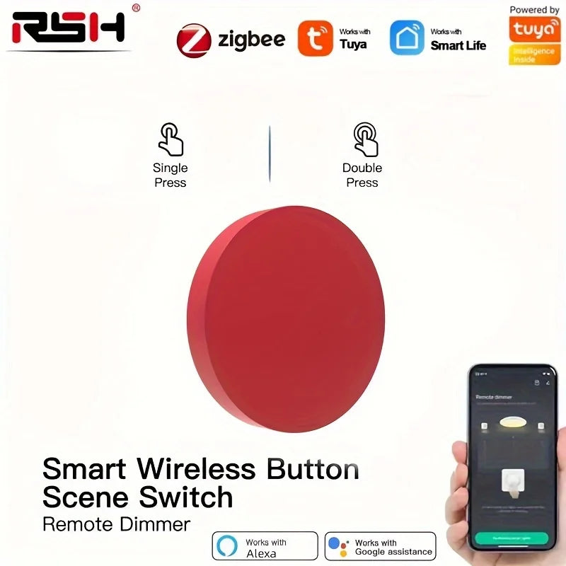 ZigBee Button Scene Switch Intelligent Linkage Smart Switch Battery Powered Automation Zigbee Device Tuya Smart Life APP Control