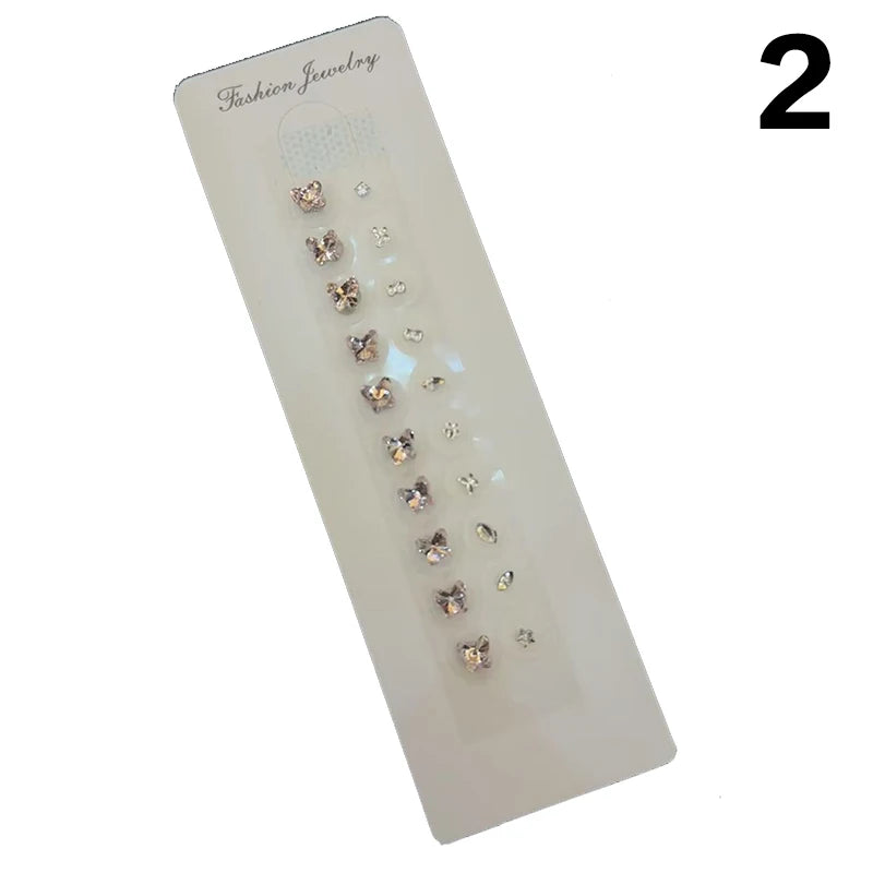 Fashion Bowknot Colorful Rhinestone Pearls Ear Point Stickers Ear Pressure Stick Acupuncture Auricular Ear Stickers Massage