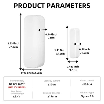1PCS 2PCS 3PCS 4PCS 10PCS 15PCS Zigbee Door Sensor Window Magnetic Sensor Detector Home Door Sensor Need Tuya Zigbee Gateway Hub