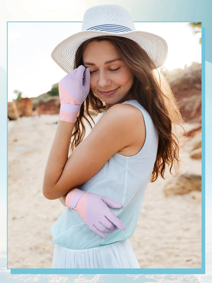 Summer Gloves Breathable Women Thin Ice Silk Cycling Driving Gloves Touch Screen Quick Dry Sunscreen Non-slip Riding Gloves