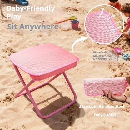 Portable Folding Beach Chair  Stool Lightweight and Compact with Handle  Zipper Bag for Outdoor  Camping Fishing Travel Picnics
