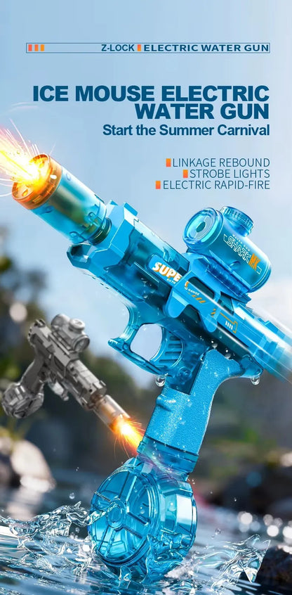 MK9 Pulse Children Electric Water Gun Automatic Water Absorption Induction Flash Light Spray Guns Summer Outdoor Toys for Kids