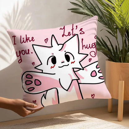 B-Boykisser Silly Cat Cute Pillow Case Plush Fabric Soft  Pillowcase Double Sided Print Cushion Cover Household Gifts