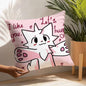 B-Boykisser Silly Cat Cute Pillow Case Plush Fabric Soft  Pillowcase Double Sided Print Cushion Cover Household Gifts