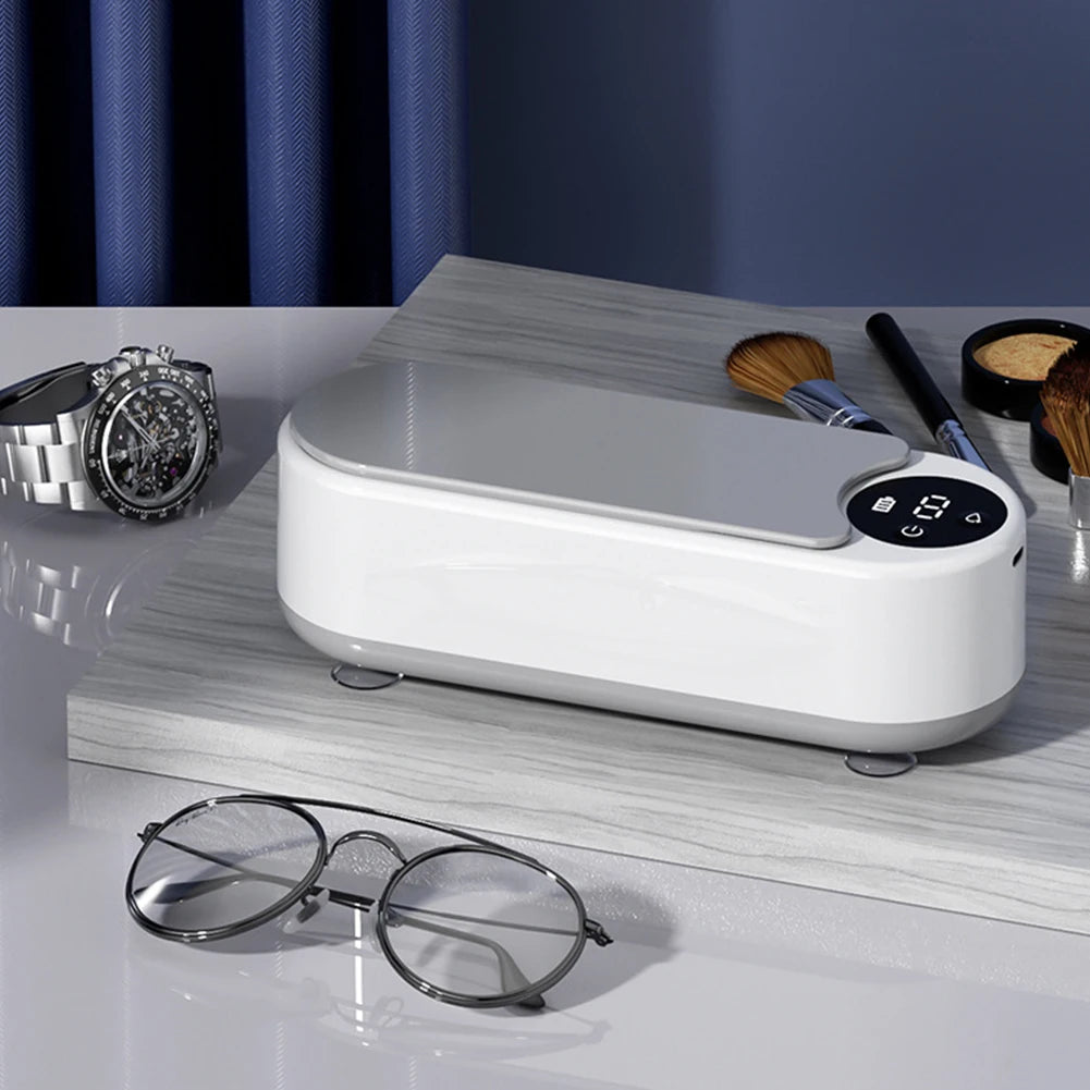 Ultrasonic Jewelry Cleaner Machine Multifunctional Glasses Cleaner Portable Cleaning Machine USB Rechargeable for Ring Necklaces