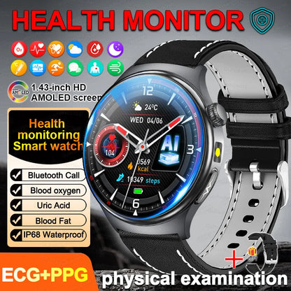 2026Nowość Zdrowie Sport EKG AI Diagnostyka Inteligentne Zegarki Męskie Tętno Ciśnienie Krwi IP68 Wodoodporne Smartwatche Dla Mężczyzn Kobiet