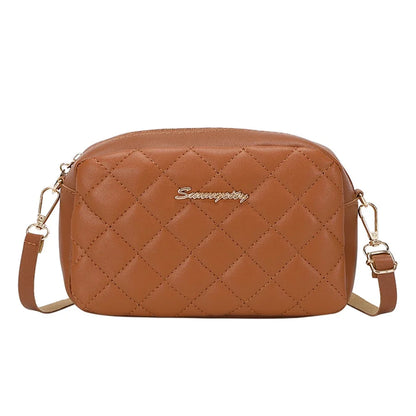 2025 roku damska mała torebka crossbody z frędzlami, modna haftowana damska torebka na ramię w kratę, modna torebka crossbody na łańcuszku