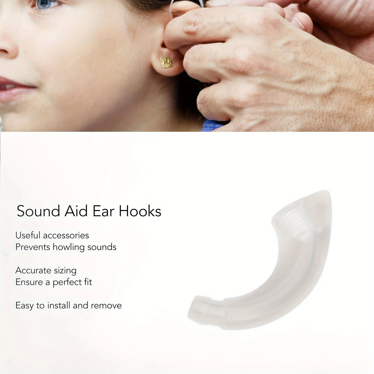 2pcs Sound Amplifer Ear Hook Perfect Fitting Comfortable Sound Aid Sound Replacement Hooks