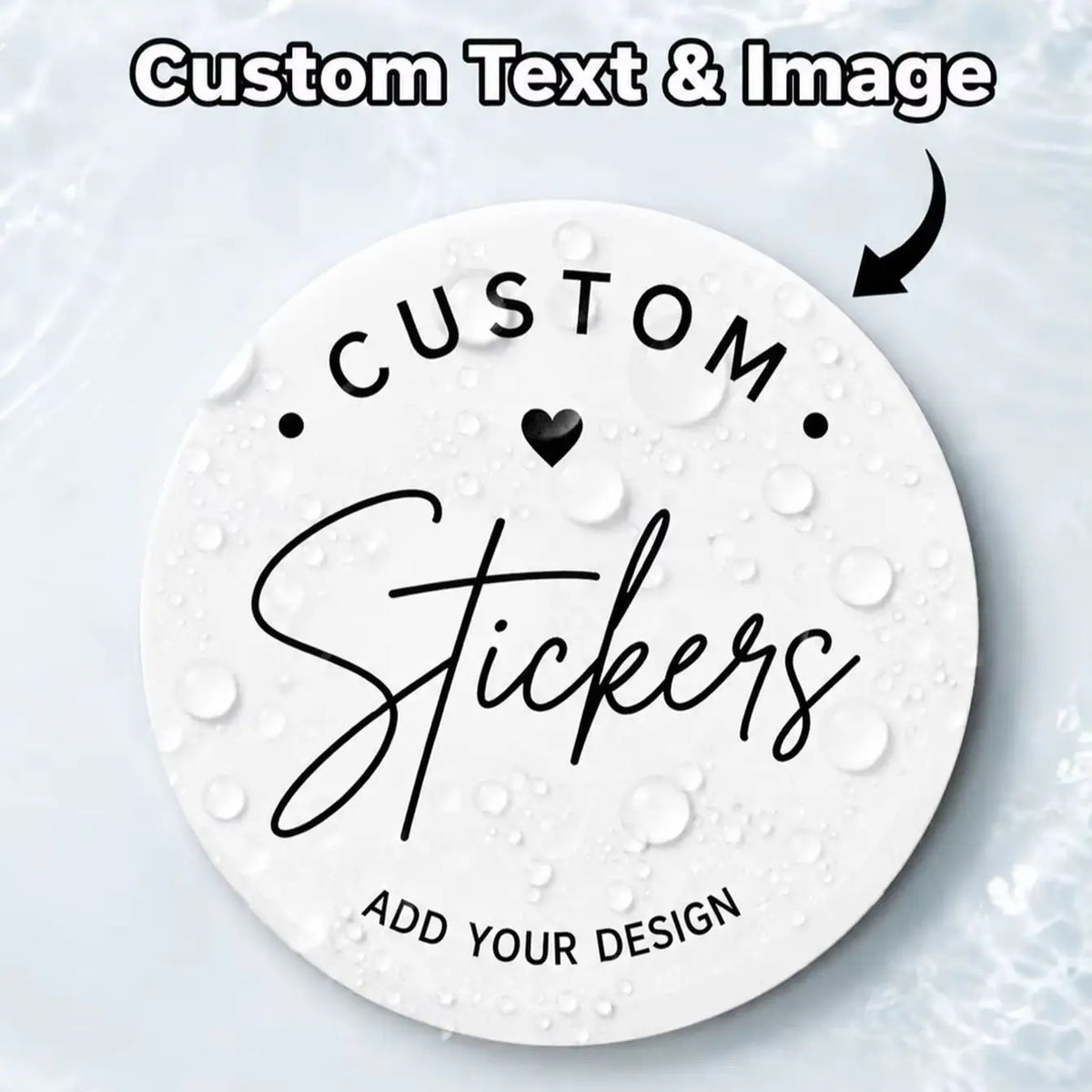 1/50/100PCS Custom Round Waterproof Stickers with Personalized Text & Images for Brand Logo, Product Packaging & Cans Labels