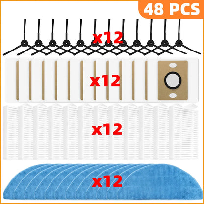 Compatible For iLife A30 Pro Robot Vacuum Cleaner Replacement Parts Kit Main Brush Side Brush HEPA Filter Mop Cloth Dust Bag