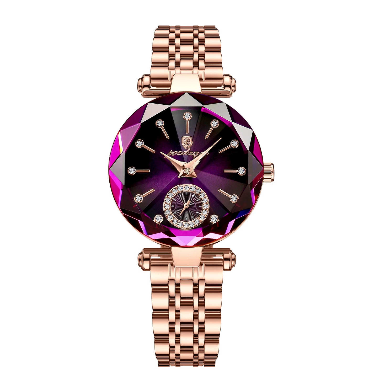 POEDAGAR Luxury Diamond Dial Woman Wristwatch Waterproof Stainless Steel Watch for Ladies Elegant Simple Quartz Women's Watches