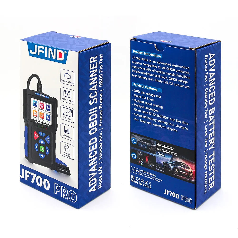 OBD2 Scanner Fault Code Reader JFIND JF700 Car Motorcycle OBDII Diagnostic Tools Voltage Charging Test for Yamaha Honda ELM327