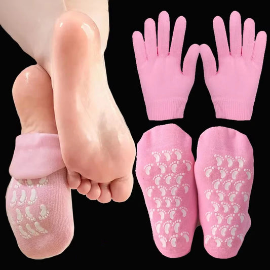 Reusable Silicone Moisturizing Mask Socks Exfoliating Anti Crack Protective Gloves Dry Dead Skin Remover Tools Hand Foot Care