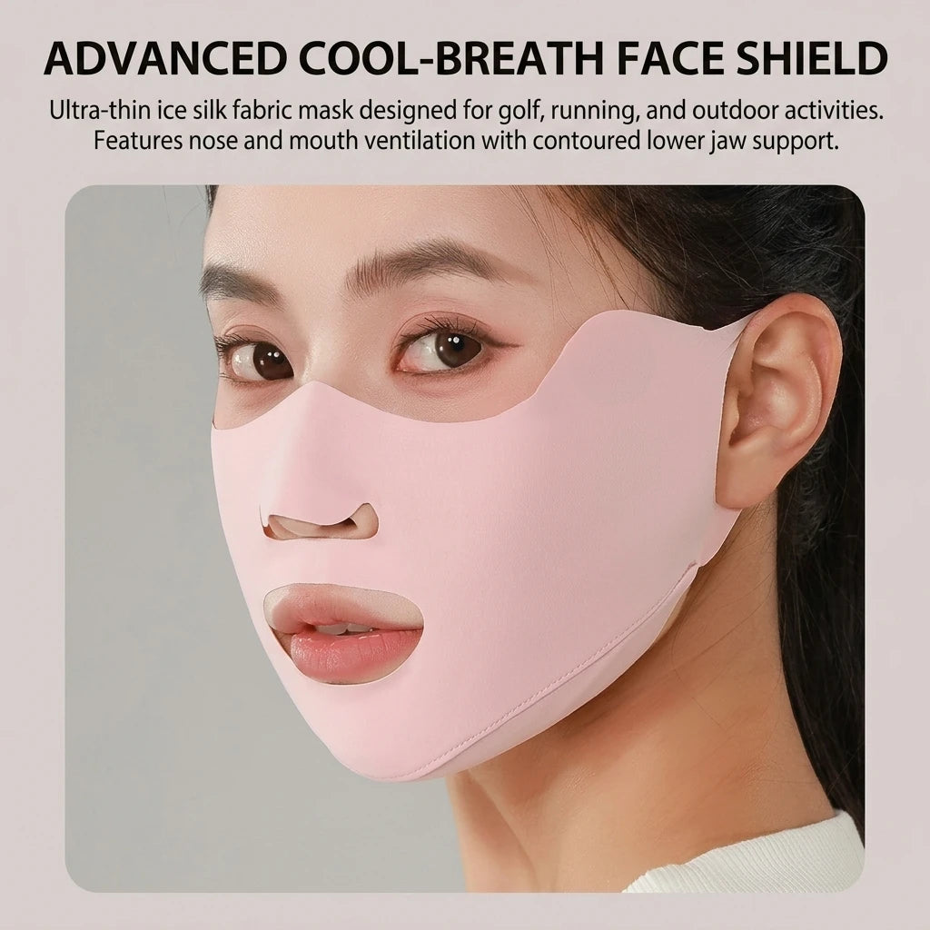 UPF50+ Ice Silk Sun Protection Face Mask Cool Breathable Lightweight for Outdoor Running Golf Summer Sports Women Men