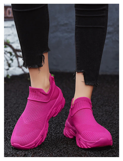 Men'S And Women'S Sneakers Mesh Breathable Lightweight High-Top Running Tennis Shoes Comfortable Outdoor Pair Naked Boots