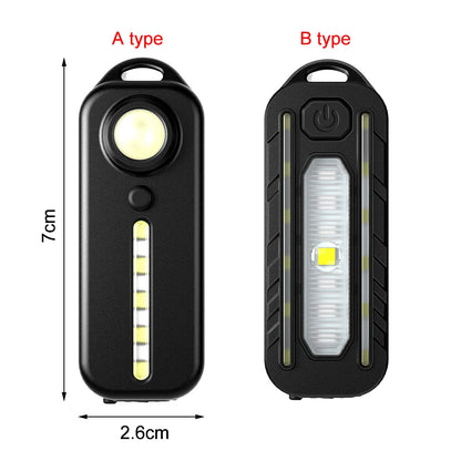 Keychain Flashlight for Police USB Recharge LED Flashlight Shoulder Clip Lights Warning Flashing Light Outdoor Work Light Lamp