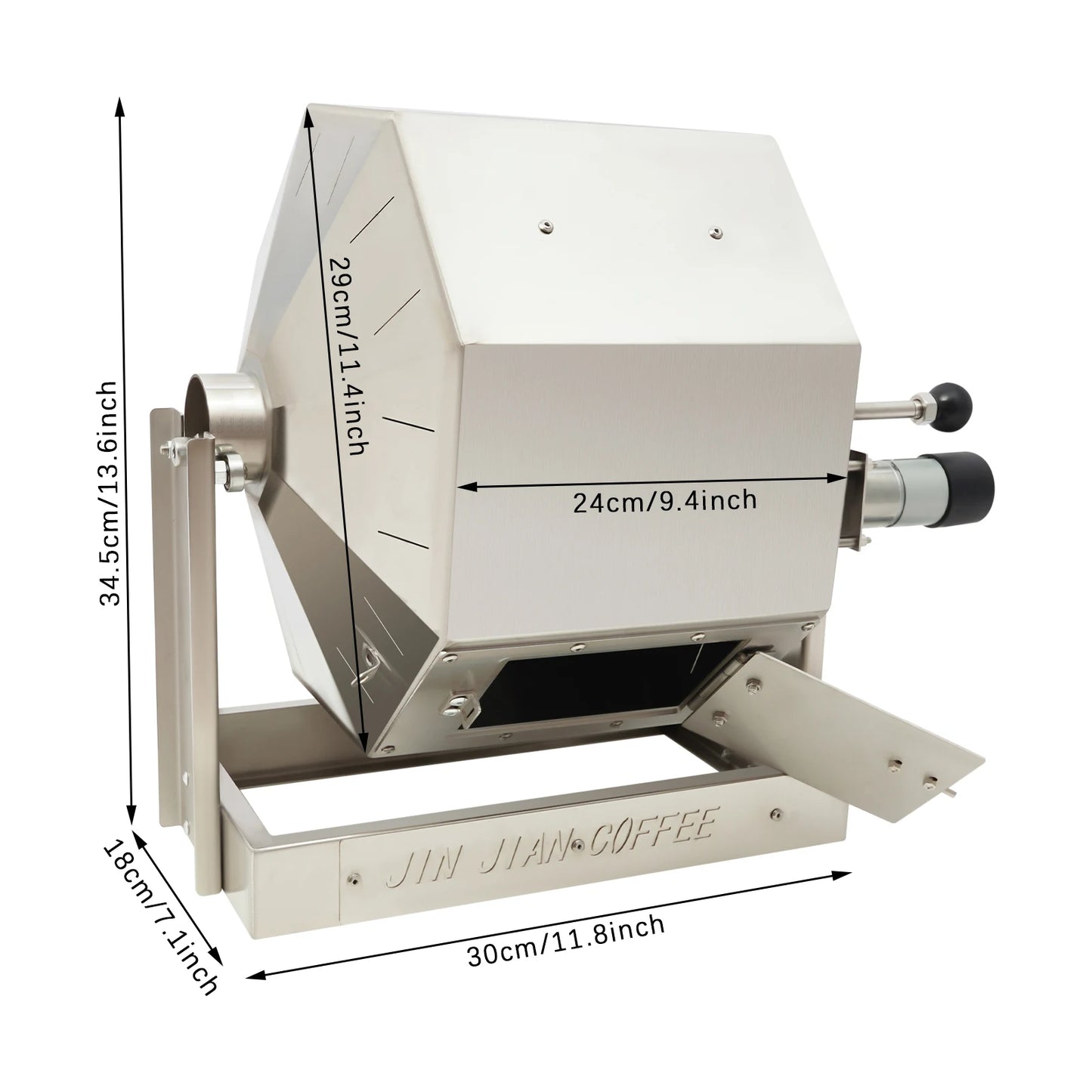 3.83gal Electric Coffee Bean Roaster with Speed Controller Gas Direct Fire Coffee Roaster Machine Stainless Steel Peanut Roaster