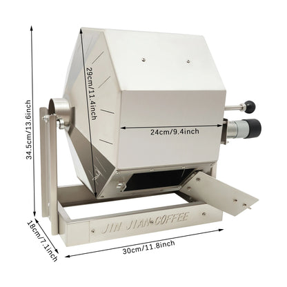 3.83gal Electric Coffee Bean Roaster with Speed Controller Gas Direct Fire Coffee Roaster Machine Stainless Steel Peanut Roaster