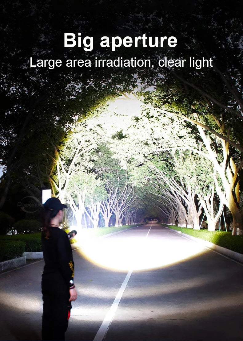High Power ABS Flashlight White Laser Flashlight Built-in Battery Type-C Charging Tactical Torch Multifunctional Emergency Lamp