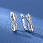 925 Sterling Silver Earrings Jewelry High Quality Retro Simple Pattern Purple White Zircon Earrings Hot Sale