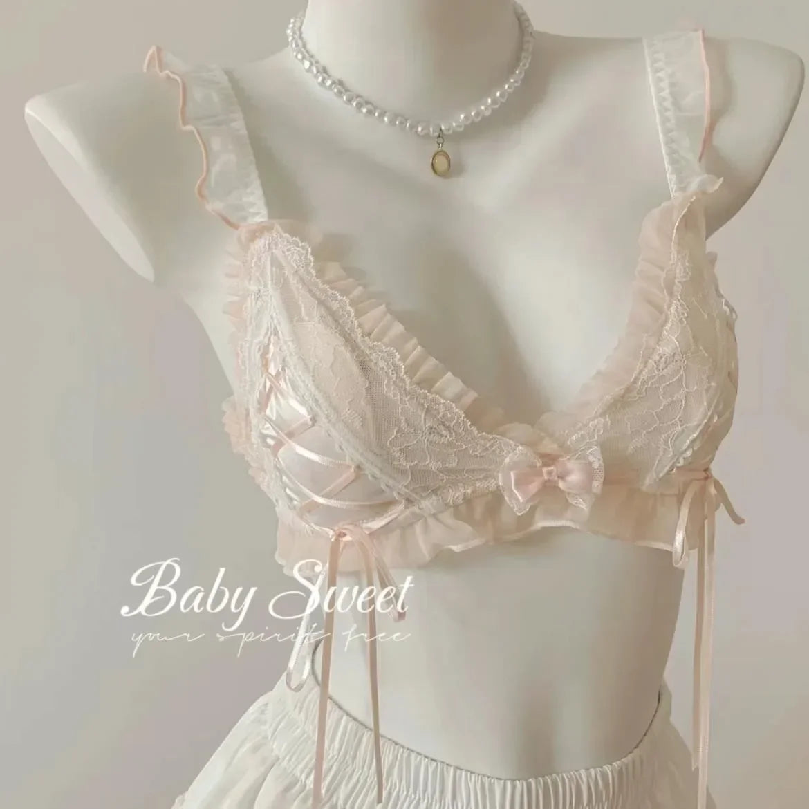 Lolita Girls Thin Cute Lace Small Bra Women Triangle Cup Bra Sexy  Underwear Women Set  Sexy Lingerie