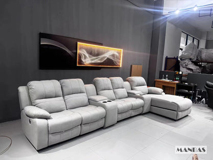 Genuine Leather Manual Electric Recliner Sofa Theater Power Reclining Couch Living Room Cinema Sofas Seating Room Furniture
