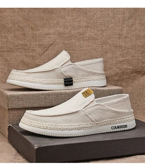 Summer Casual Loafers Men Breathable Slip On Casual Shoes for Men Classic Linen Canvas Sneakers Male Light Flats Lazy Shoes