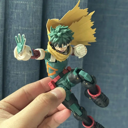 My Hero Academia SHF Anime NEW Handmade Midoriya Izuku Yellow cloak clothes Built In Iron Wire Is Suitable for 1/12 Toys