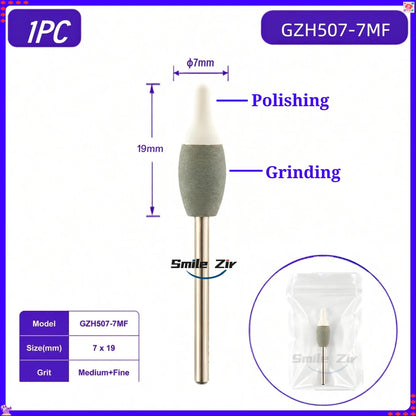 Dental Lab 2-in-1 Grinding Polishing Hand Tool for Pre-Sintered Zirconia Green State Zirconia Restoration Finishing Rotary Tool