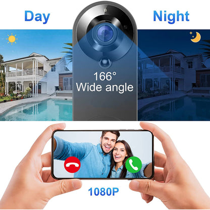 Bezprzewodowa kamera dzwonkowa 1080P WiFi Smart Door Bell Tuya Smart Home Security Detekcja ruchu Night Vision Intercom Dzwonek