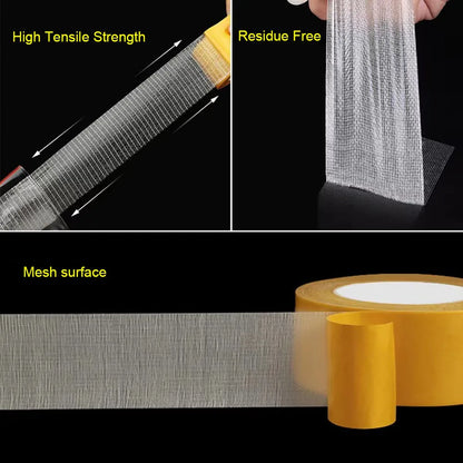 Ruban adhésif Double face à Fixation Super fin et solide, maille translucide robuste, étanche, sans trace, grille puissante 2030