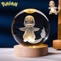 6CM Pokemon 3D Crystal Ball Figure Toy Anime Gengar Rayquaza Pikachu Lugia Vaporeon Glass Ball Model Night Light Room Decoration