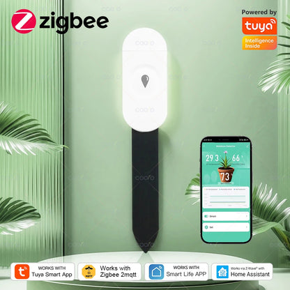 Tuya Smart Zigbee Soil Moisture Tester Humidity Meter Waterproof Hygrometer Garden Automation Irrigation Detector for Garden