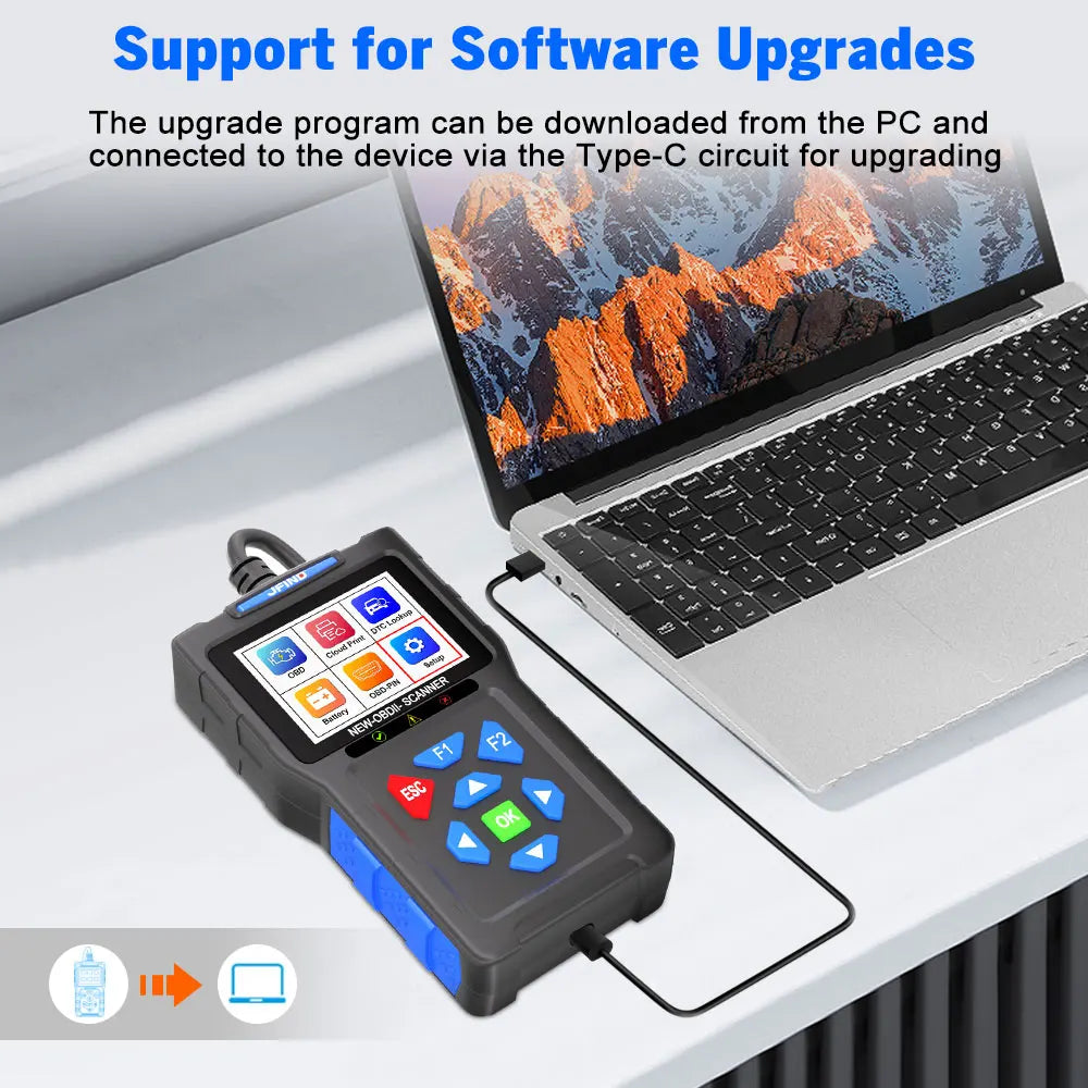 OBD2 Scanner Fault Code Reader JFIND JF700 Car Motorcycle OBDII Diagnostic Tools Voltage Charging Test for Yamaha Honda ELM327