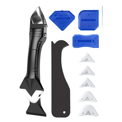 5In1 Silicone Scraper Caulk Tools Glass Glue Angle Scraper Stainless Steelhead Finisher Sealant Scraper Remove Scraper Grout Ki