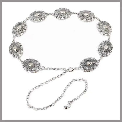 Retro Versatile Ethnic Style Metal Bohemian Waist Chain Belt For Women Fashion Sweater Chain Waist Seal Body Decor Accessories