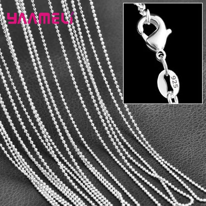 Authentic 5PCS Solid 925 Sterling Silver Jewelry Chains Necklace with Lobster Clasps fit Men Women Pendant 18 Designs 16-30 Inch