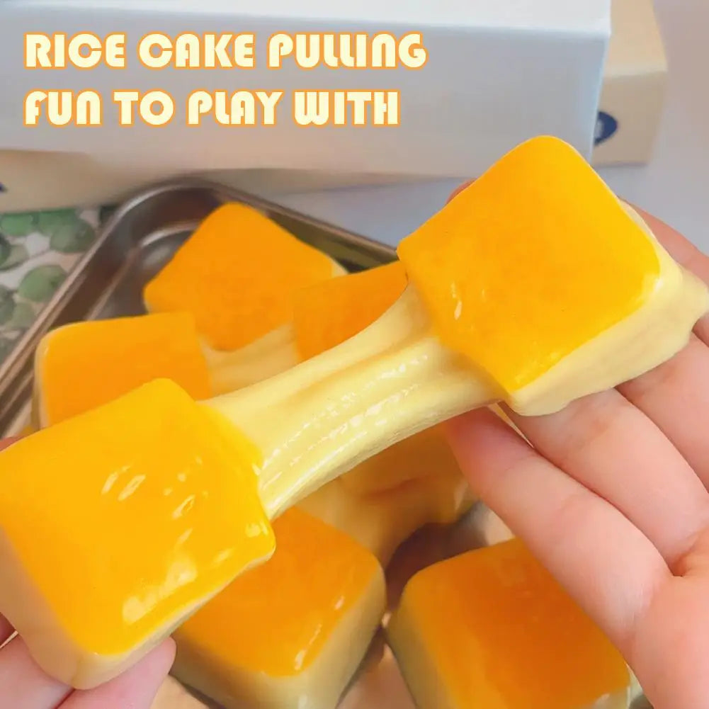 Squishy Rice Cake Stress Relief Toy Squeeze Fidget Toys for Kids Adults Realistic Soft Stretchy Sensory Gift Anti-stress