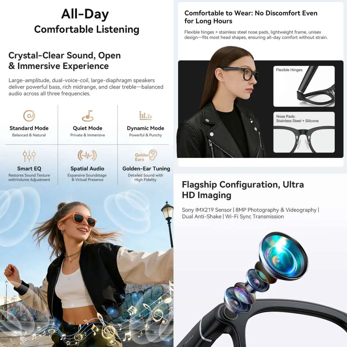 2026New AI Smart Glasses Minimalist Premium Bluetooth Calling Real-time Translation/4K Video Ultra-light TR90 Compatible Eyewear