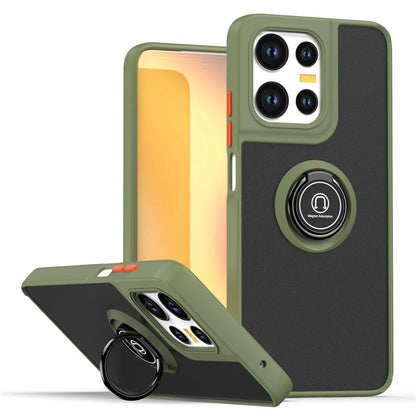 Shockproof Matte Armor Case For Motorola Moto G35 G55 G75 G85 G56 G86 5G G05 G15 Magnetic Holder Ring Stand Hard PC Back Cover