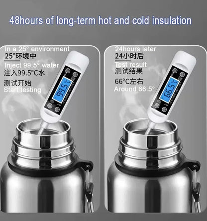 Large Capacity Cold & Hot Thermos Tumbler, Stainless Steel Insulated Water Bottle, Tea Coffee Flask Pot Travel Mug