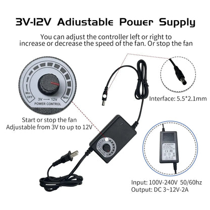High Speed Axial Muffin Fan 110V 120V AC 120mm x 38mm Dual Ball for DIY Cooling Ventilation Exhaust Projects