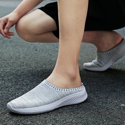 Summer Men Casual Shoes Mesh Loafers Breathable Half Slippers Outdoor Indoor Women Comfortable Fashion Couple Walking Sneakers