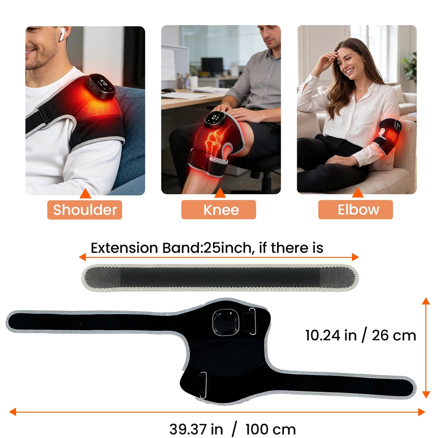 Infrared Heating Vibration Brace USB Plug In 660nm 850nm Red Light Pad for Knee Shoulder Elbow Joint Relax